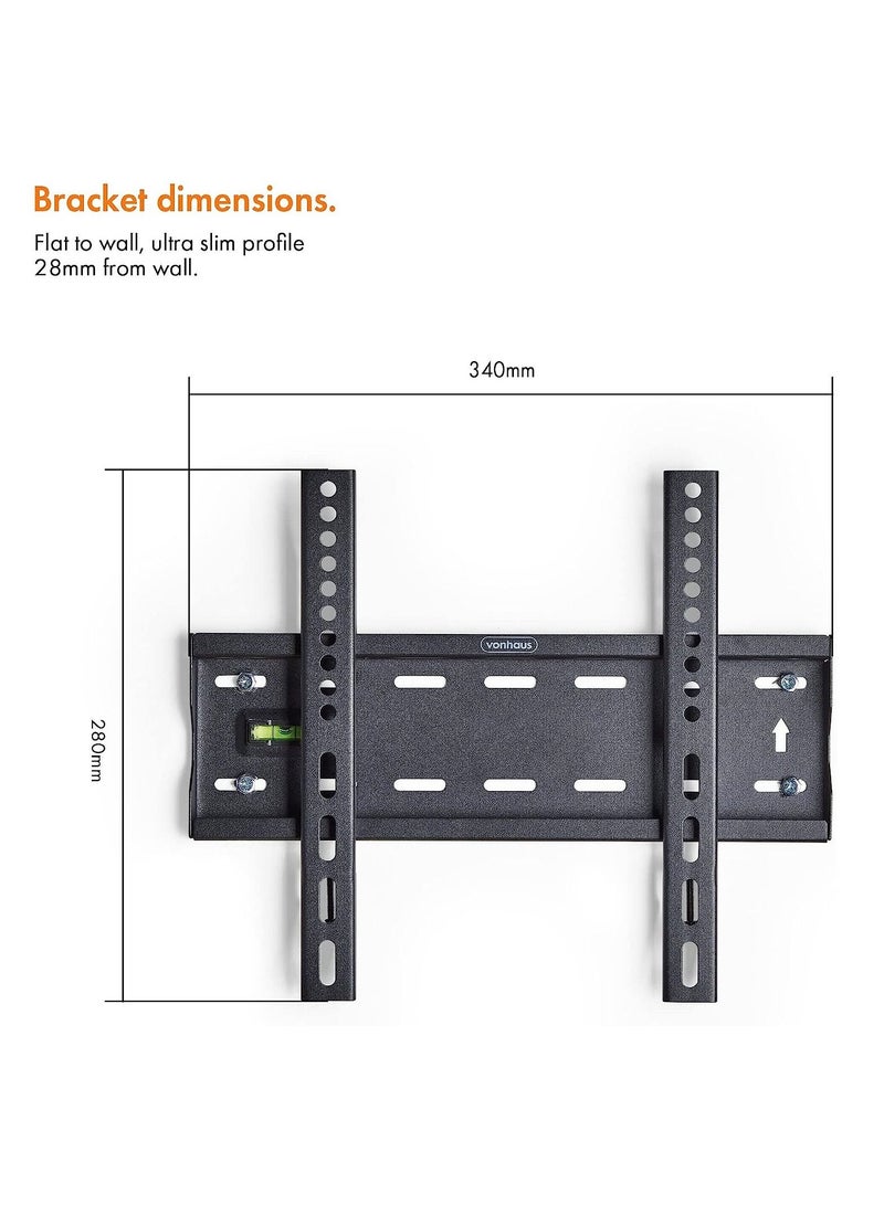 15-42 Inch TV Wall Bracket – Flat to Wall Mount for VESA Compatible Screens, 40kg Weight Capacity - Image 2
