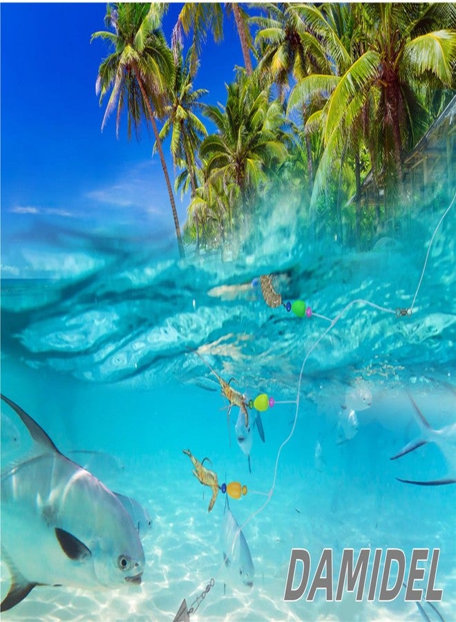 DAMIDEL 6Pcs Pompano fishing Rigs Ready Kit，3 in 1 Float Rigs with Triple 3/0 Circle Hook for Surf Fishing，（12/0） fishing line / 50in length/50lbTension in freshwter and Saltwater - Image 2