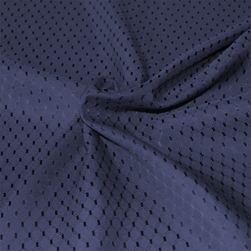 Tektrum Heavy Duty 70 inch Round Elegant Waffle Weave Check Jacquard Tablecloth Table Cover - Waterproof/Stain Resistant/Spill Proof - Great for Dinner  Banquet  Parties  Wedding (Navy Blue) - Image 4
