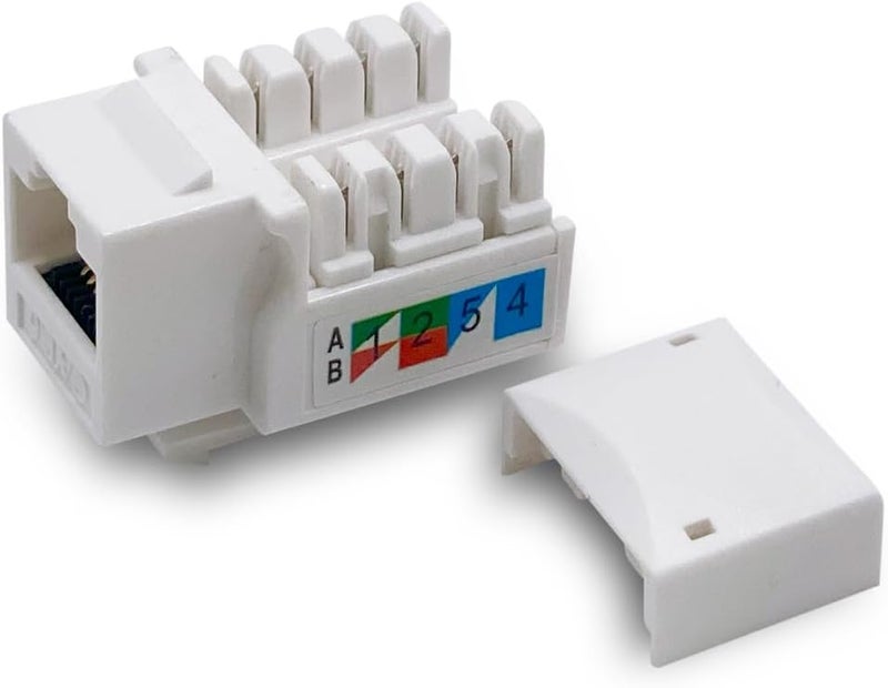 Verbex (20-Pack) Cat6 Keystone Jack - [UL Listed] - Ethernet Wall Jack - Wall Cat6 - Cat6 Network Coupler - Keystone Jack - Cat5/5e/6 Compatible - Cat6 Network Coupler - Image 1