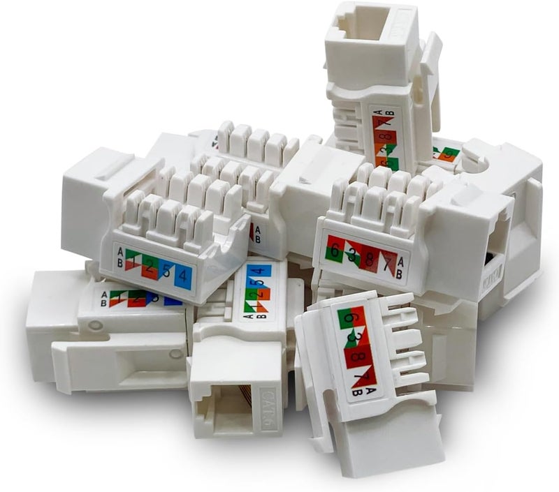 Verbex (20-Pack) Cat6 Keystone Jack - [UL Listed] - Ethernet Wall Jack - Wall Cat6 - Cat6 Network Coupler - Keystone Jack - Cat5/5e/6 Compatible - Cat6 Network Coupler - Image 4