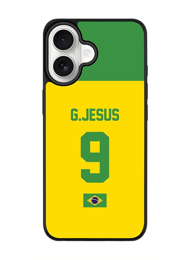 Stylizedd iPhone 17 Case, [Compatible with MagSafe] Slim Magnetic cover Phone Case iPhone 17 -Football - Brazil,  G.Jesus - Image 1