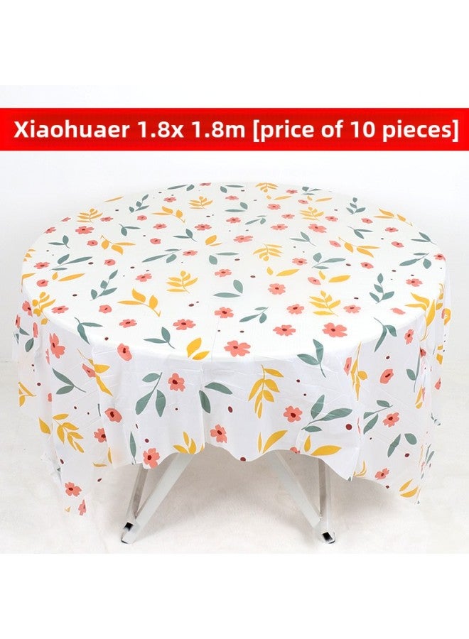 10 Disposable Tablecloth Ins Small Fresh Party Kindergarten Printed Plastic Waterproof Tablecloth Household Square-Color:1.8x 1.8 M Fresh Floret 10 Price Each Independent Packaging - Image 1