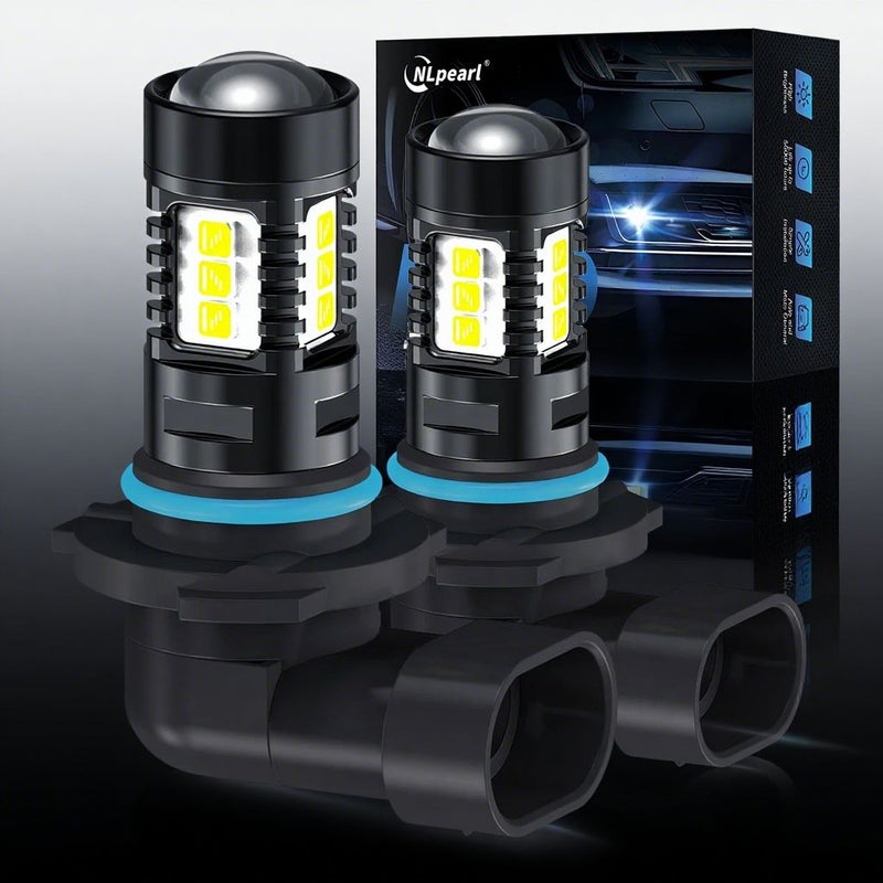 13 لمبة LED سوداء بغطاء أسود، واجهة 9006، قطعتان، ضوء أبيض 6500K، عالمي للسيارات، أضواء الشعاع العالي والمنخفض وأضواء الضباب، 12 فولت، مصباح كشاف فائق السطوع، إصدار أسود، مظهر أسود رائع، ضوء قوي بدون بطارية. - Image 1