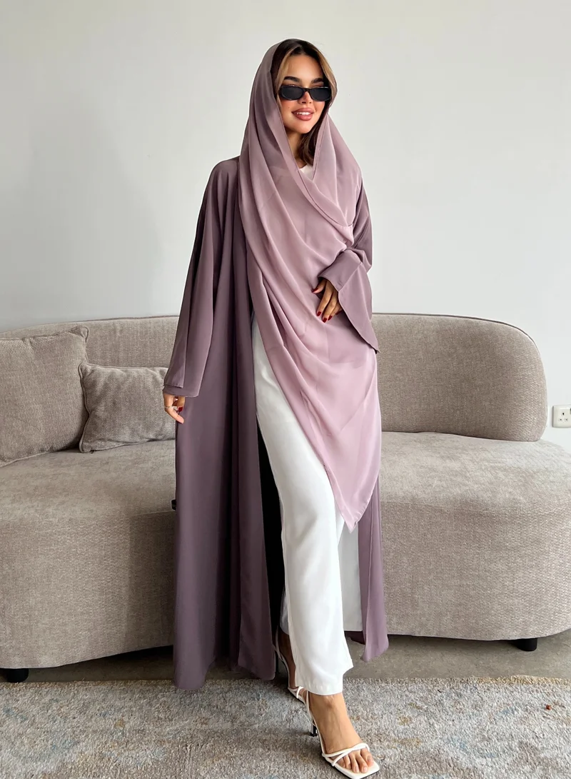 Lusin Abaya Elegant Dusty Purple Summer Abaya
