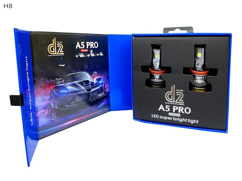 autofriend LED Headlight Bulb, 40000LM, 6000K Cool White, IP67 Waterproof (d2-A5pro-200w-H8) - Image 3