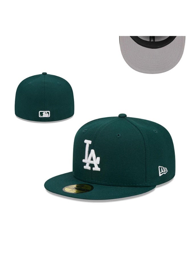 NEW ERA Los Angeles Dodgers Dark Green "LA" Logo Fitted Hat – New Era Official MLB Baseball Cap 568SIZE