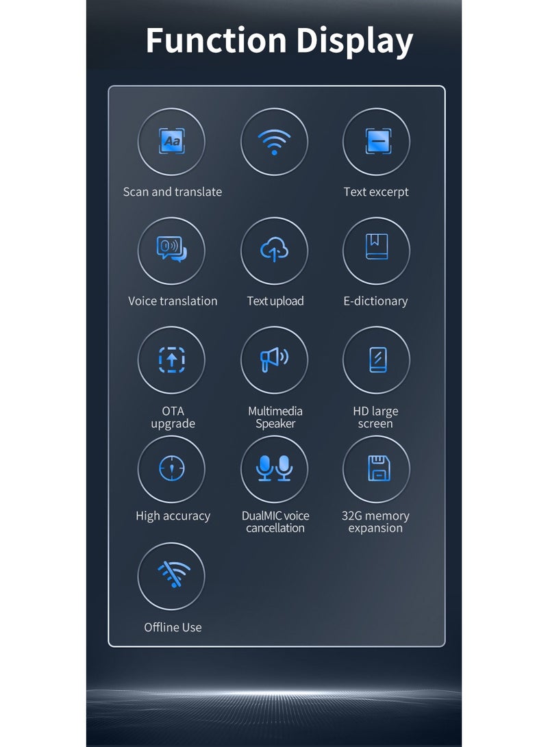 Scanning Translation Pen, OCR Digital Pen Scanner, 112 Languages Translation Device Dyslexia Reading Tool, for Meetings Learning Travelling, Book Reader, Dictionary Pen, Exam Reader Pen - Image 2
