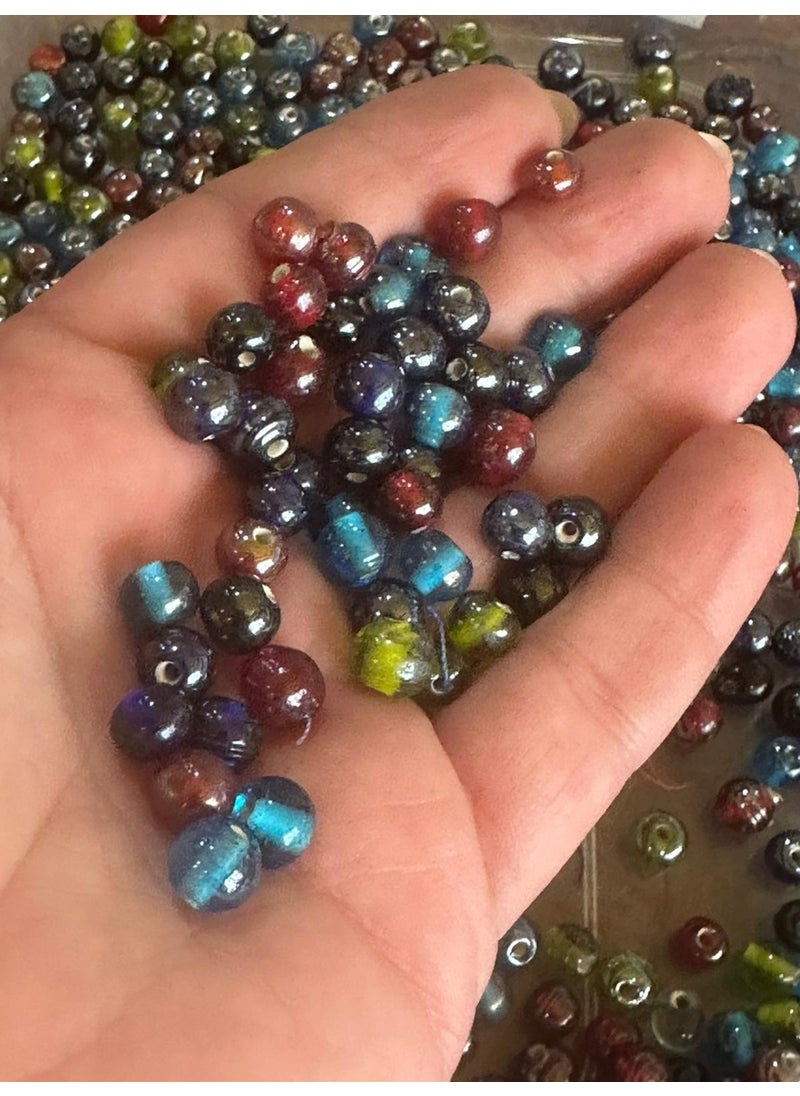 Gönülden Tasarım Heart Design 100 Pieces Colorful Hole Glass Beads  - Image 3