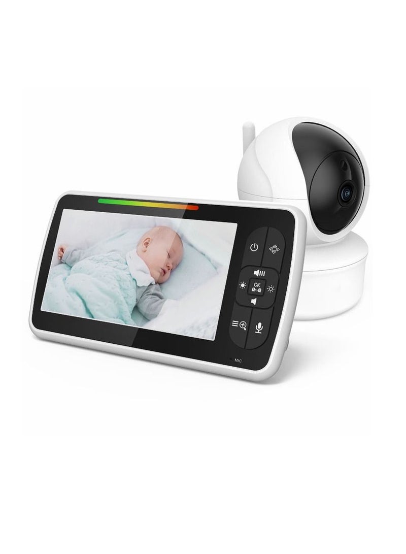 Crony جهاز مراقبة الأطفال TFT LCD مقاس 5 بوصات، شاشة كبيرة مقاس 5 بوصات، رؤية ليلية، صوت ثنائي الاتجاه، جهاز مراقبة الأطفال لاسلكيًا - Image 1