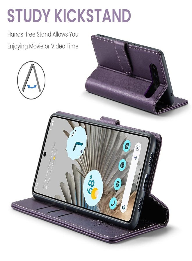 FLIPALM for Google Pixel 9 Pro XL 5G 6.8" Wallet Case with RFID Blocking Credit Card Holder, PU Leather Folio Flip Kickstand Protective Shockproof Cover Women Men for Pixel 9 Pro XL Phone case (Purple) - Image 5