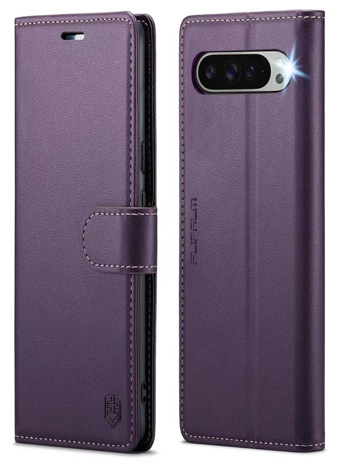 FLIPALM for Google Pixel 9 Pro XL 5G 6.8" Wallet Case with RFID Blocking Credit Card Holder, PU Leather Folio Flip Kickstand Protective Shockproof Cover Women Men for Pixel 9 Pro XL Phone case (Purple) - Image 1