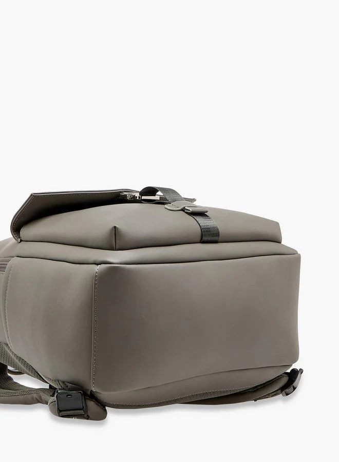 DUCHINI Solid Backpack with Adjustable Shoulder Straps - 31x17x43 cm