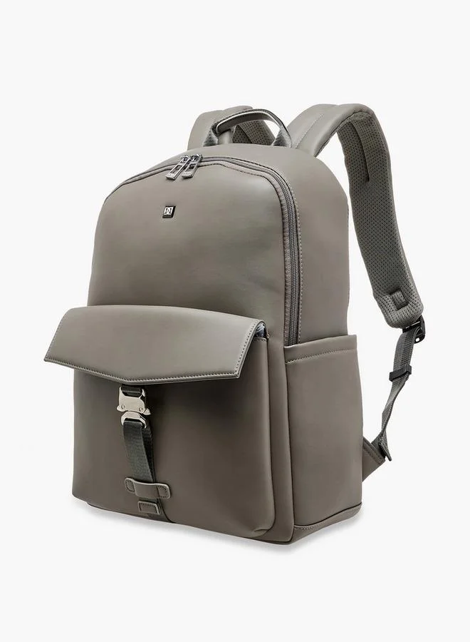 DUCHINI Solid Backpack with Adjustable Shoulder Straps - 31x17x43 cm