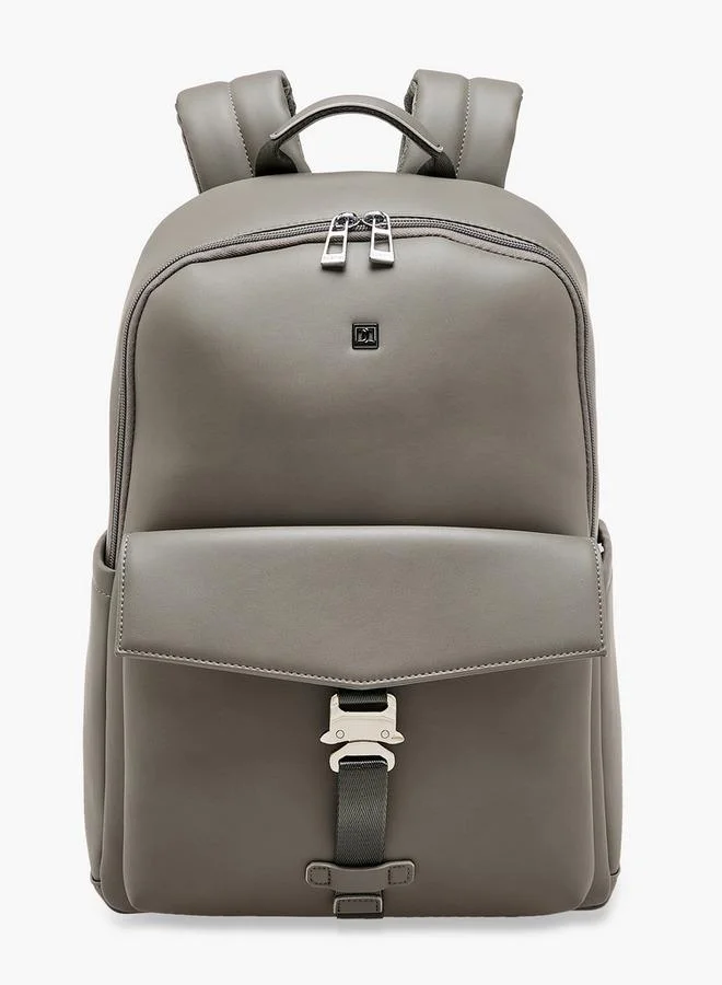 Solid Backpack with Adjustable Shoulder Straps - 31x17x43 cm