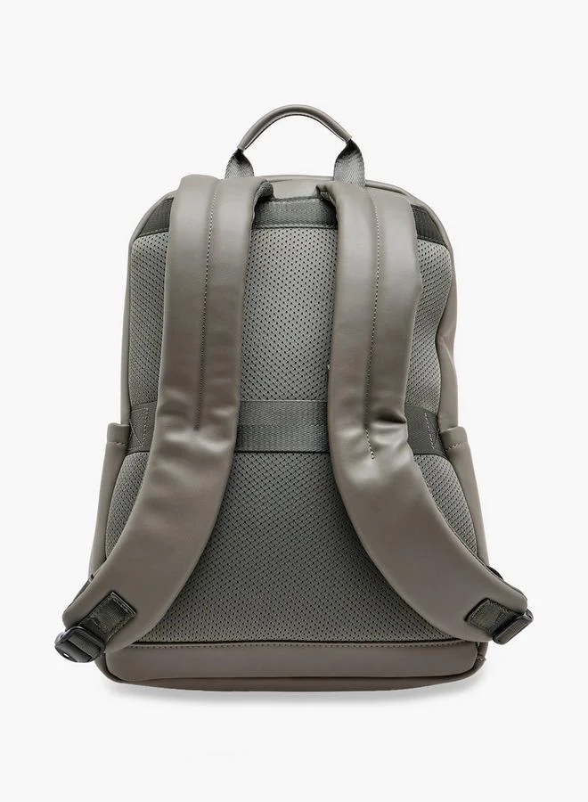 DUCHINI Solid Backpack with Adjustable Shoulder Straps - 31x17x43 cm