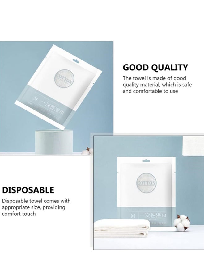 Hi Moon 1pcs Disposable Bath Towel Bathroom Towels Coin Towels Body Towel for Cycling Bath Wraps for Women Disposable Soft Towels Soft Shower Towels Spa Miss White Cotton Hand Towel  - Image 2