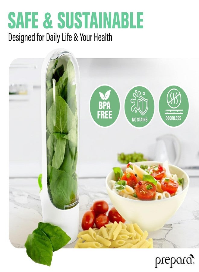 بريبارا علبة تخزين الأعشاب Prepara Herb Savor Pod 2.0 - موفرة للمساحة للتخزين في باب الثلاجة، فوهة صب تحافظ على الأعشاب طازجة لمدة تصل إلى 3 أسابيع - بلاستيك خالٍ من مادة BPA - فتحة سهلة الوصول (عبوة من قطعتين) - Image 5