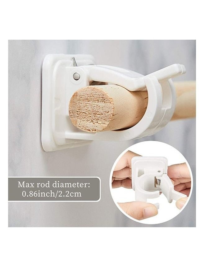 8 Storage Bracket Viscose Buckle, Sea Fishing Sand Fishing Rod Buckle Screw Fishing Gear Accessories, Rod Hanging Clip, Curtain Rod Hanging Hook, Shower Curtain Rod Towel Hanging Clip (White)  - Image 4