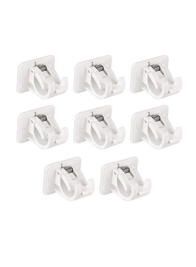 8 Storage Bracket Viscose Buckle, Sea Fishing Sand Fishing Rod Buckle Screw Fishing Gear Accessories, Rod Hanging Clip, Curtain Rod Hanging Hook, Shower Curtain Rod Towel Hanging Clip (White)  - Image 1