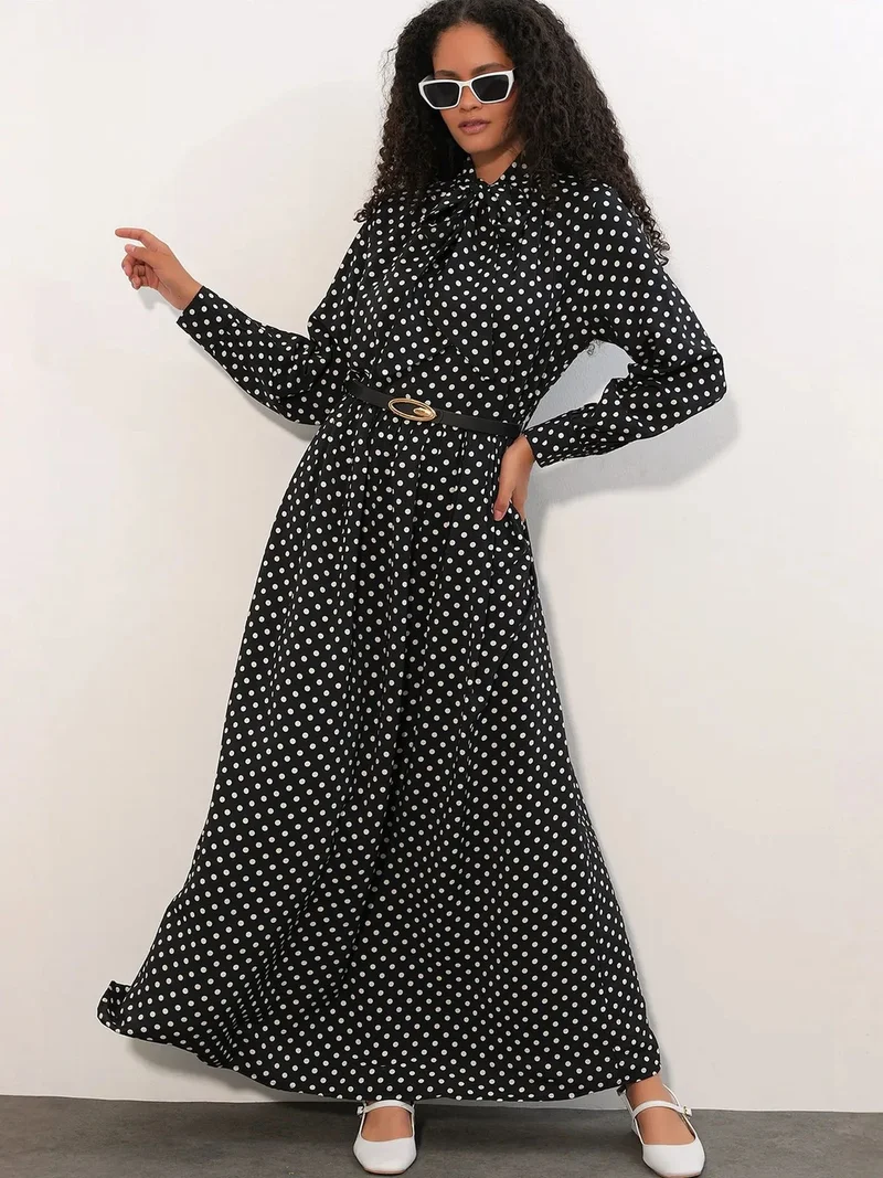 بيغ دارت BDART Polka Dot Maxi Shirt Dress