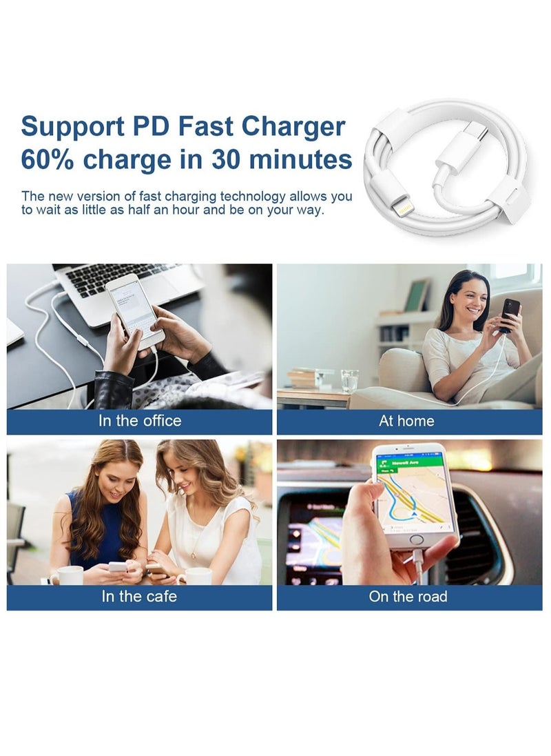 ELTRAZONE iPhone Fast Charger Lightning Cable [Apple MFi Certified] 2-Pack USB-C to Lightning Cable (6.6Ft) Fast Charging Compatible with iPhone14/14 Plus/14 Pro/14 Pro Max/13/13pro/12/12 Pro/12 Pro Max/11/iPad  - Image 5
