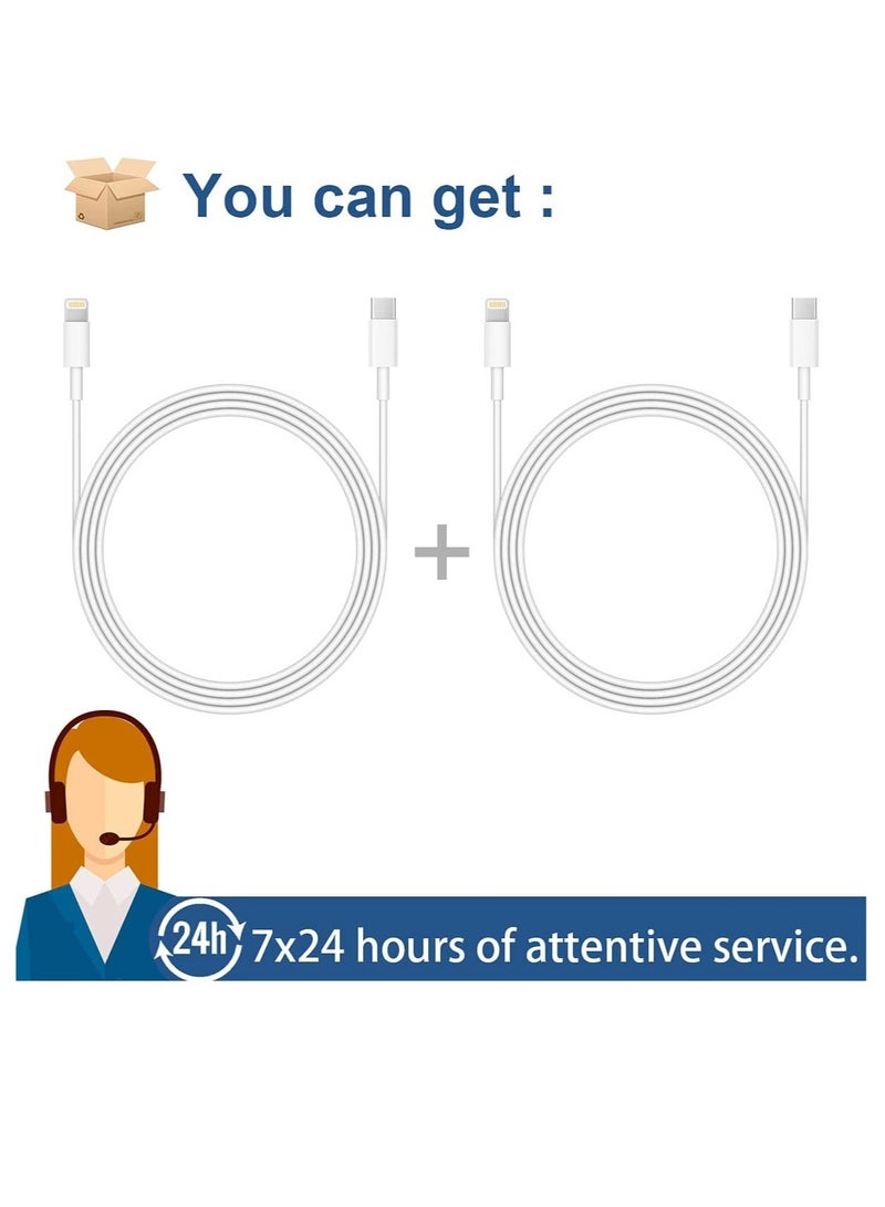 iPhone Fast Charger Lightning Cable [Apple MFi Certified] 2-Pack USB-C to Lightning Cable (6.6Ft) Fast Charging Compatible with iPhone14/14 Plus/14 Pro/14 Pro Max/13/13pro/12/12 Pro/12 Pro Max/11/iPad