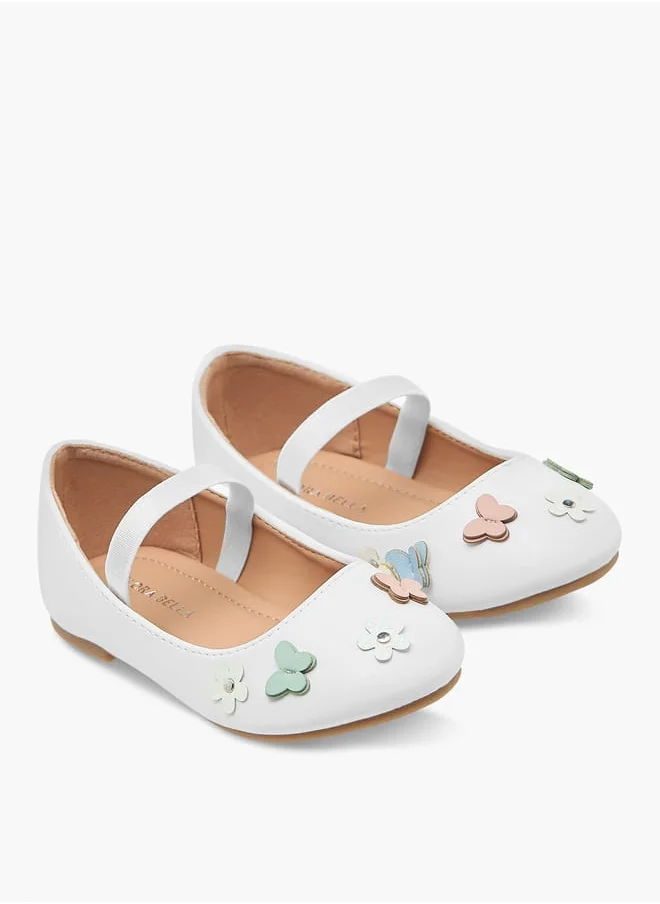 فلورا بيلا من شو إكسبرس Girls Ballerina Shoes With Elastic And Butterfly Details