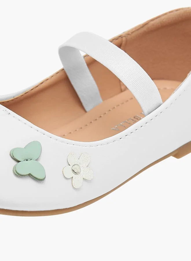 Flora Bella By Shoexpress Girls Ballerina Shoes With Elastic And Butterfly Details