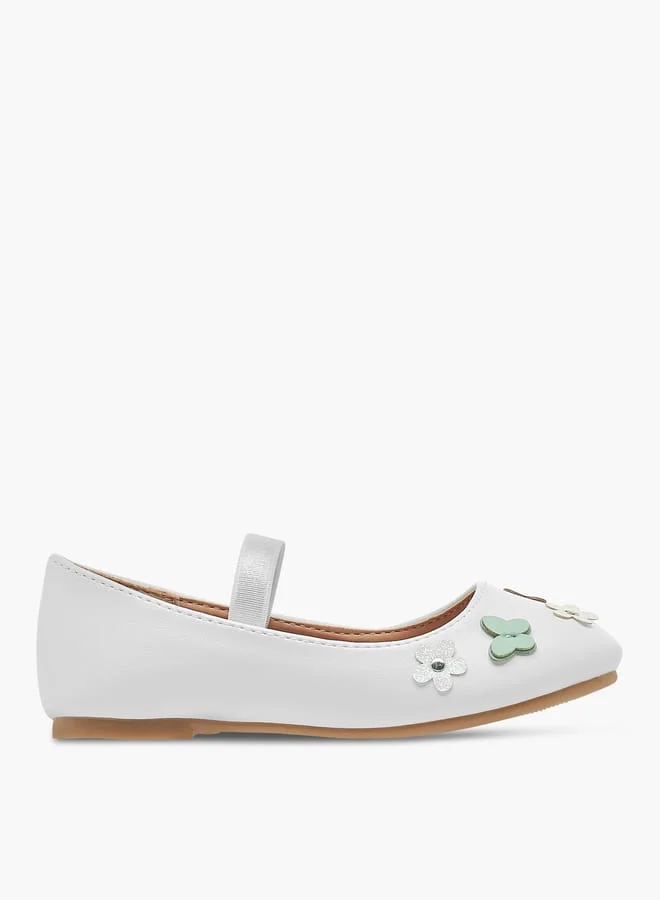 Flora Bella By Shoexpress Girls Ballerina Shoes With Elastic And Butterfly Details