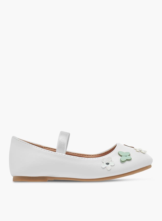 Flora Bella By Shoexpress Girls Ballerina Shoes With Elastic And Butterfly Details  - Image 3