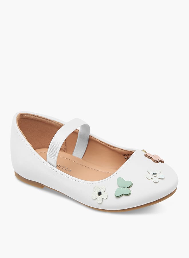 Flora Bella By Shoexpress Girls Ballerina Shoes With Elastic And Butterfly Details  - Image 1