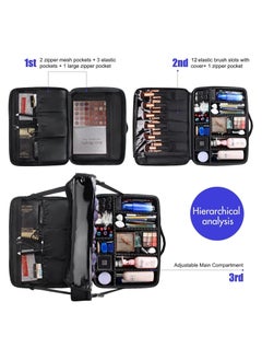 Professional Makeup Artist Bag Travel Makeup Case Portable Nail Organizer Box Art Supply Case with Adjustable Dividers/Attach to Trolley/Shoulder Strap (Black) - pzsku/Z1CAE3C95D107525344DAZ/45/_/1740035059/f087ed93-074b-49f4-a054-5f2e4a237b70