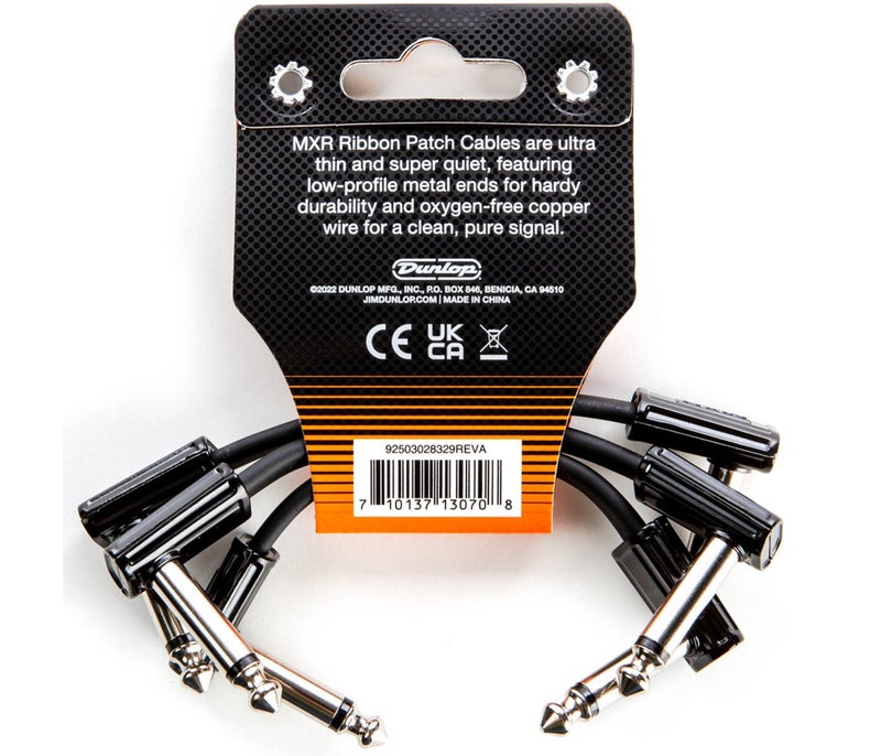 MXR 3PDCPR03 RIGHT ANGLE TO RIGHT ANGLE RIBBON PEDALBOARD PATCH CABLE - 3 INCH (3-PACK) - Image 2