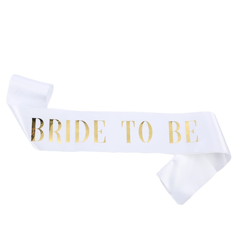 Fashion New glitter cloth bridal shoulder strap ceremonial belt BRIDE TO BE party belt belt wedding decoration Satin White