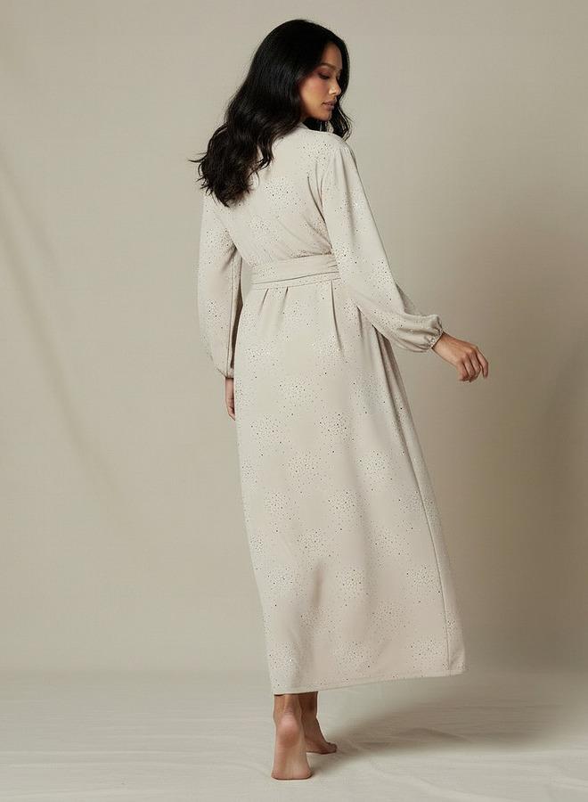 Iconic Wrap Midi Dress with Draped Pattern - Image 3