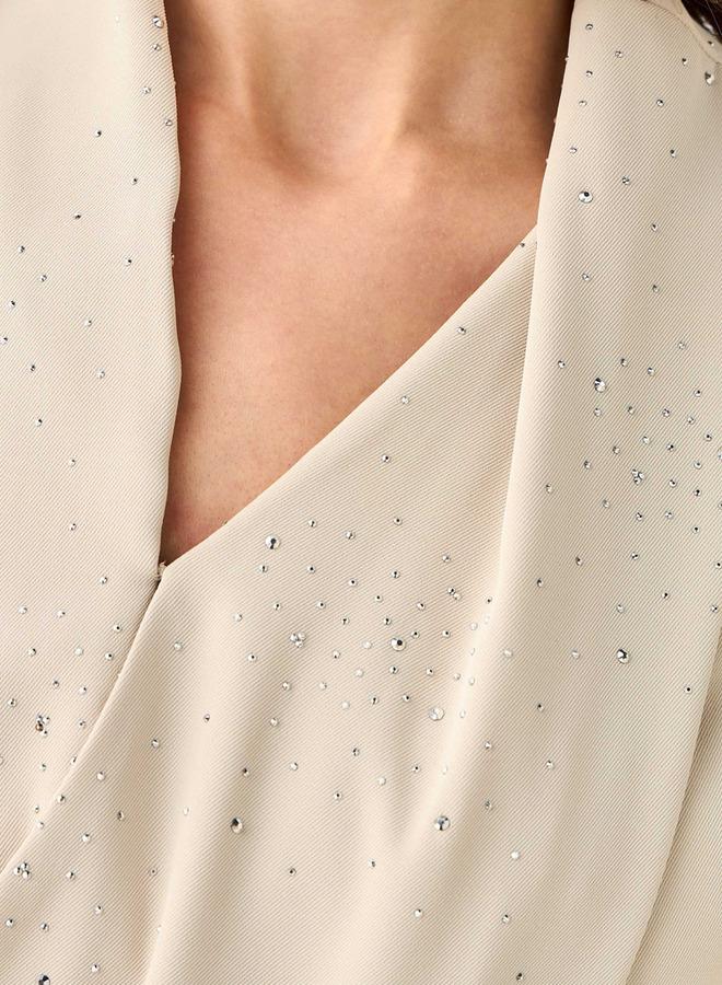 Iconic Wrap Midi Dress with Draped Pattern - Image 5