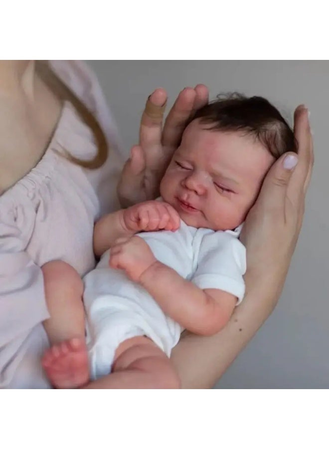 سكت شيكترو دمية ريبورن نائمة من السيليكون بالكامل، مقاس 18 بوصة، دمية ريبورن جذابة ونابضة بالحياة، مصنوعة يدويًا من السيليكون الناعم من الفينيل، تشبه الحياة، مجموعة لعب دمية حديثي الولادة. - Image 1