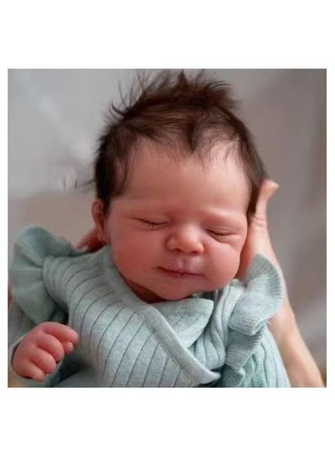 سكت شيكترو دمية ريبورن نائمة من السيليكون بالكامل، مقاس 18 بوصة، دمية ريبورن جذابة ونابضة بالحياة، مصنوعة يدويًا من السيليكون الناعم من الفينيل، تشبه الحياة، مجموعة لعب دمية حديثي الولادة. - Image 5