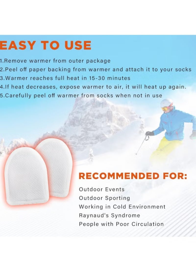 وسادات تدفئة للقدمين من هوت تو - 20 قطعة، وسادات تدفئة طبيعية لاصقة طويلة الأمد تُفعّل بالهواء للاستخدام مرة واحدة للأحذية والأحذية الطويلة - بدون رائحة ومريحة للعمل في الهواء الطلق والأنشطة الرياضية - Image 5
