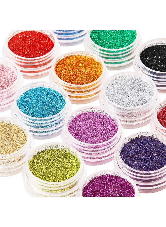 Yaomiao 16 Colors Holographic Nail Glitter Sequins Powder Holo Laser Cosmetic Festival Powder For Face Body Eye Festival Hair With 6 Small Brushes - Image 1