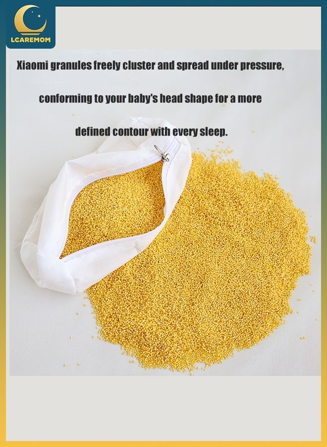 LCAREMOM Baby Head Shaping Pillow, Adjustable Distance, Millet Filling, Soft Newborn Pillow to Prevent Flat Head,Side Sleeping Design, Breathable and Washable,Baby Sleeping Pillow for Newborns and Infant (Cute Rabbit) - Image 5