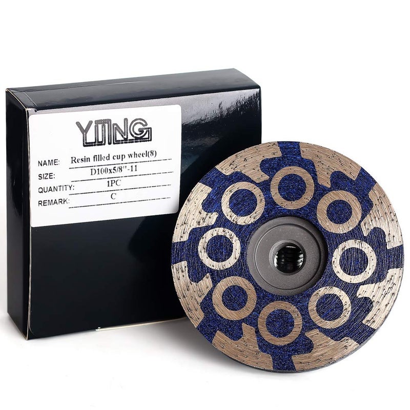YIJING 4" Diamond Cup Wheel Resin Diamond Grinding Wheel Coarse Grit with Thread 5/8â€œ-11 for Grinding Stone Concrete and Tiles. - Image 1