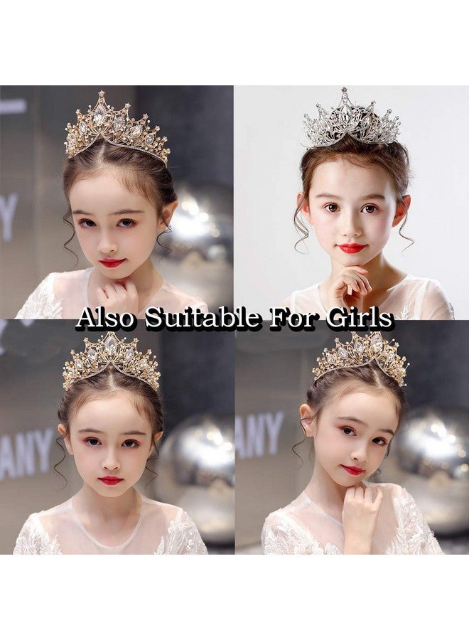 كوسايد تاج ذهبي من COCIDE للنساء، تاج ملكة باروكية وتاج للفتيات، عصابة رأس من الكريستال، تاج حورية البحر، إكسسوارات شعر الأميرة لحفلات أعياد الميلاد ووصيفات العروس وأزياء الهالوين والتنكر - Image 4