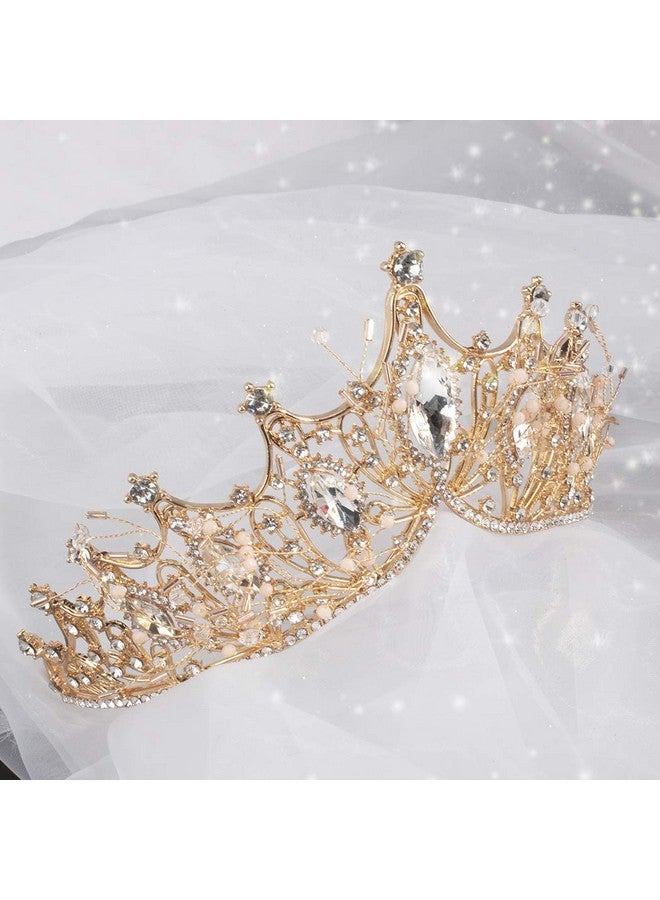 كوسايد تاج ذهبي من COCIDE للنساء، تاج ملكة باروكية وتاج للفتيات، عصابة رأس من الكريستال، تاج حورية البحر، إكسسوارات شعر الأميرة لحفلات أعياد الميلاد ووصيفات العروس وأزياء الهالوين والتنكر - Image 5