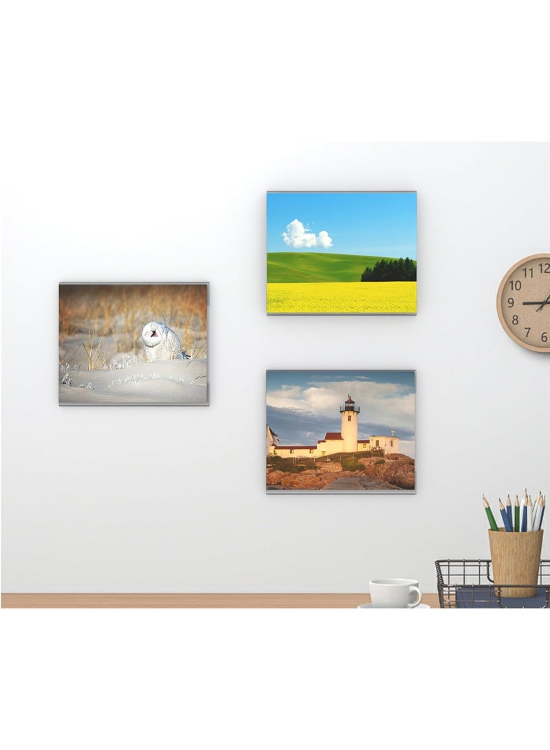 Slasa SLASA 6 Pack Acrylic Wall Mount Sign Holder 8.5 x 11 Inches – Horizontal Clear Poster Frame for Office, Business, and Display Use - Image 3