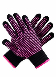 Heat Resistant Gloves Silicone Non Slip Gloves for Hair Styling Fit All Hand Size Professional Mitts For Hot Curling Iron Wand Flat Straightener