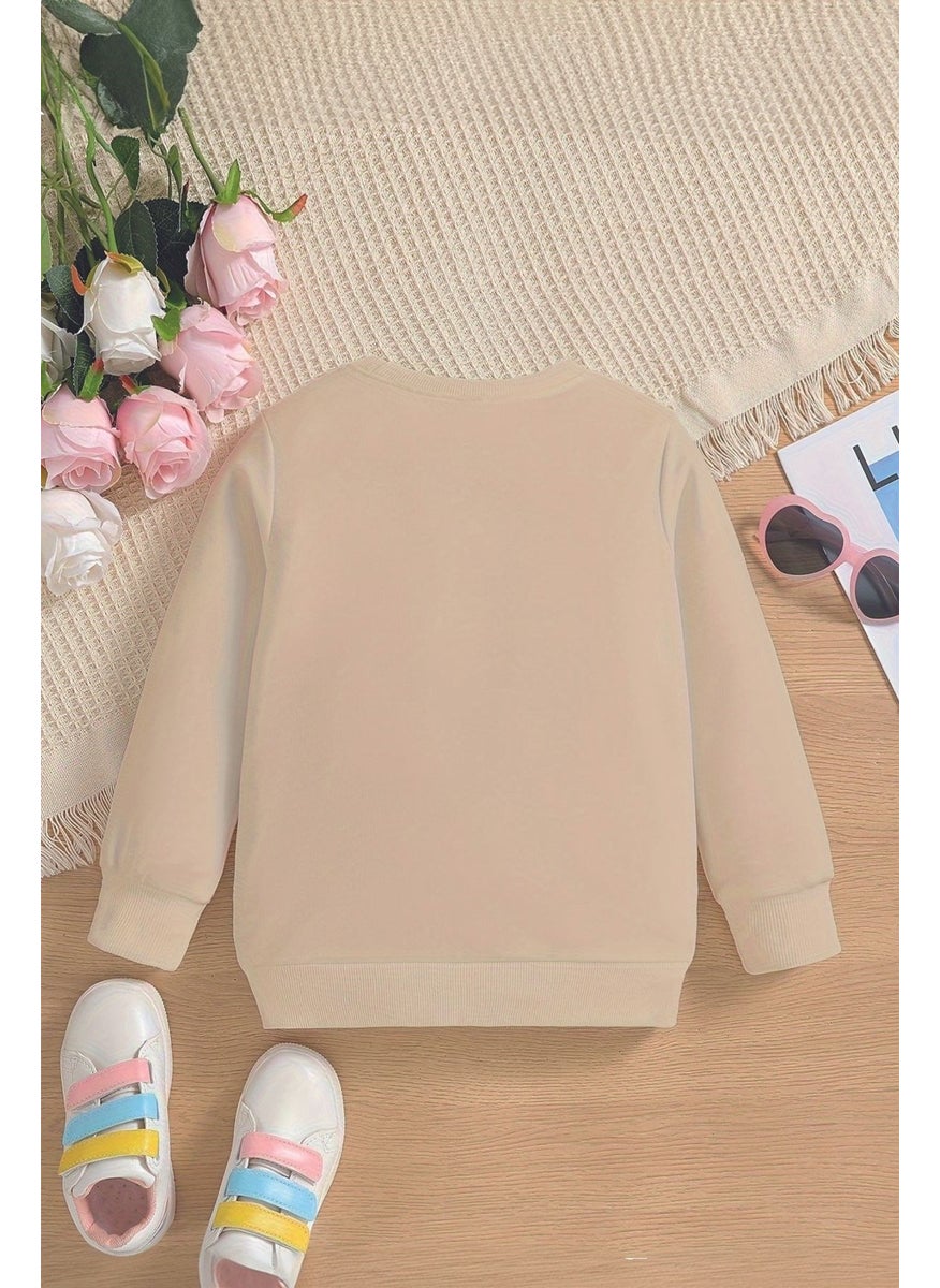 Myada - New Season Leader Written Crown Filamingo Printed Oversize Hooded Kids Sweatshirt 13599 - Image 1