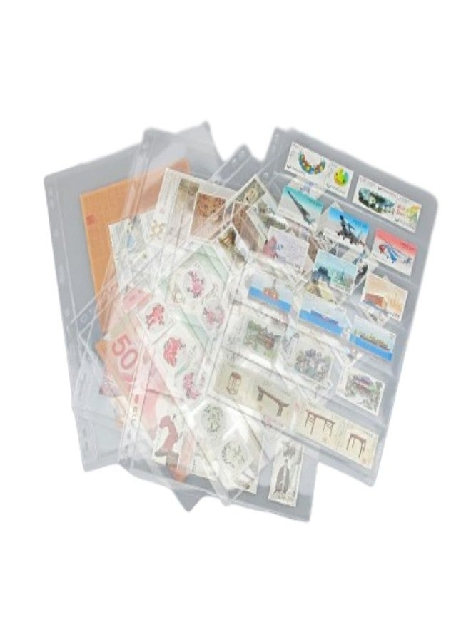 PCCB MINGT 10Pcs Standard 9-Hole Transparent Single-Sided Album Inner Sheets Card Stamp Banknote Collection Album Inserts Pages For Coin Collecting And Supplies (5 Pockets) - Image 3