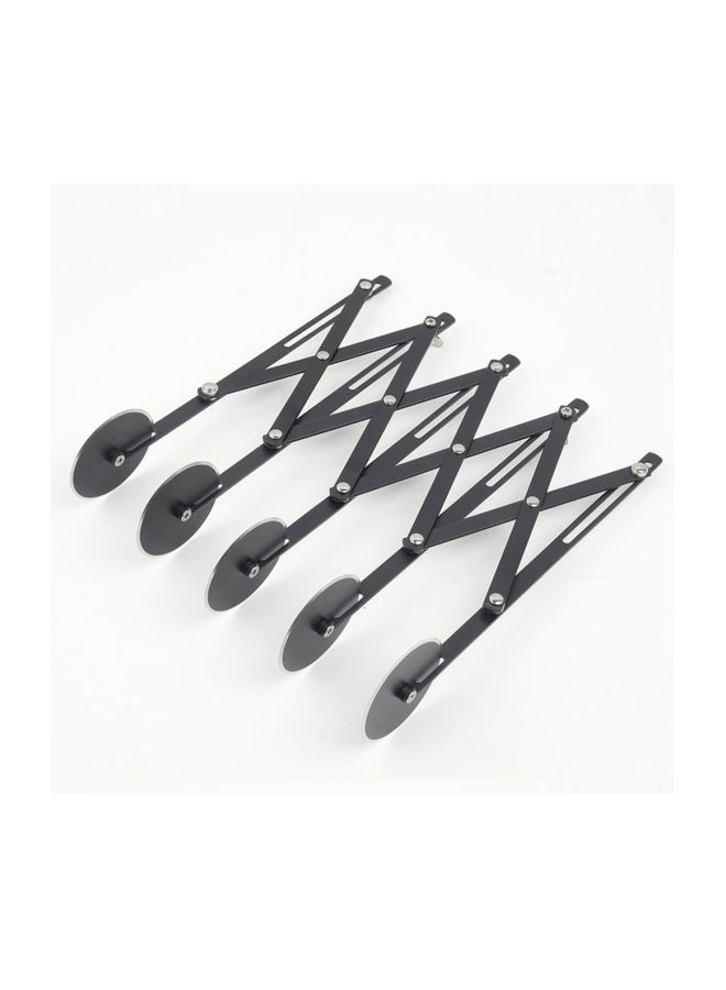 NIBEMINENT 5 Wheels Stainless Steel Adjustable Pizza Cutter Black 25.00x6.00x6.00centimeter - Image 3